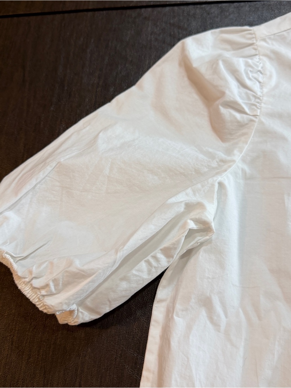 LOFT Petites XXSP White Bow Front Puff Sleeve Blouse - Picture 5 of 8